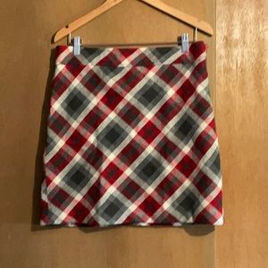 Favorite Loft Red & Gray Plaid Skirt